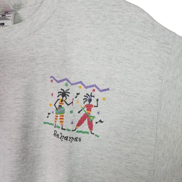 Vtg Bahamas Shirt Mens XL Gray Single Stitch Fruit of the Loom Reggae Rasta‎ 90s - Picture 3 of 12